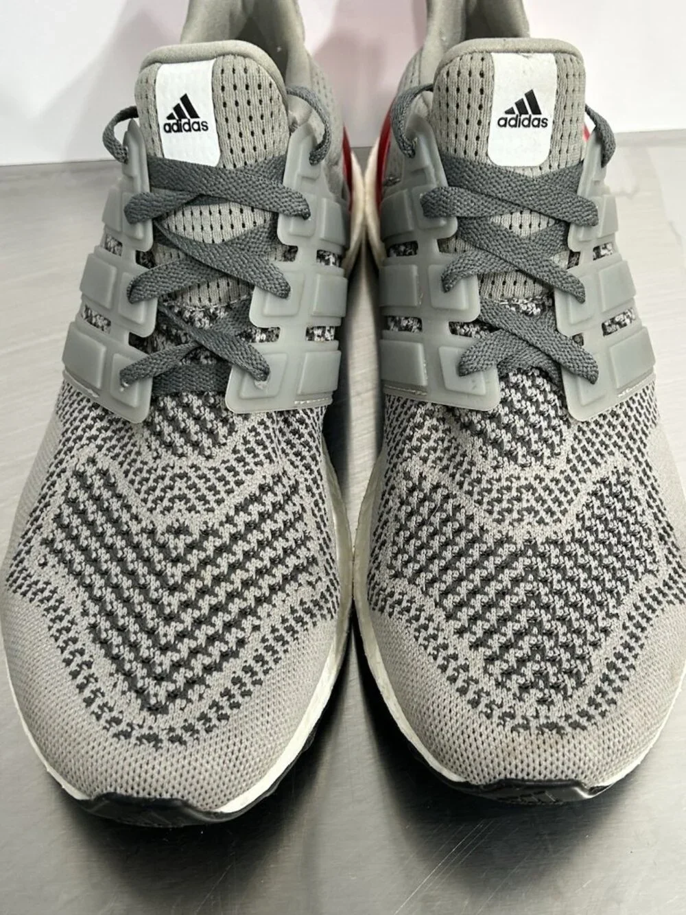 adidas Ultraboost 1.0 DNA Grey Scarlet Red Men’s 10.5 Running Shoes HR0062